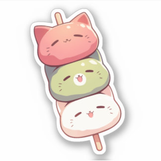 Happy Cat Tri-colour Dango Sticker