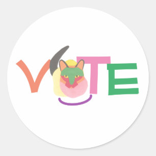 Happy Cat Vote GOTV Classic Round Sticker