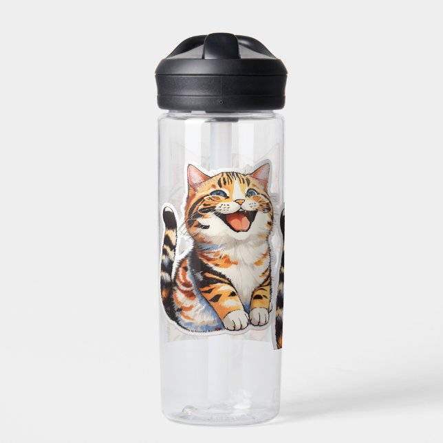 Happy Cat Water Bottle (Front)