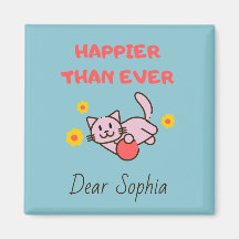 Happy Cat with Flowers