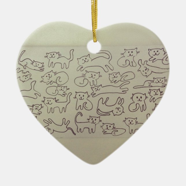 Happy Cats Ceramic Tree Decoration (Front)