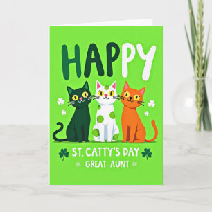 Happy Cats Great Aunt Card