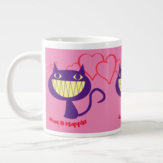 Happy Cats  Large Coffee Mug (Left)