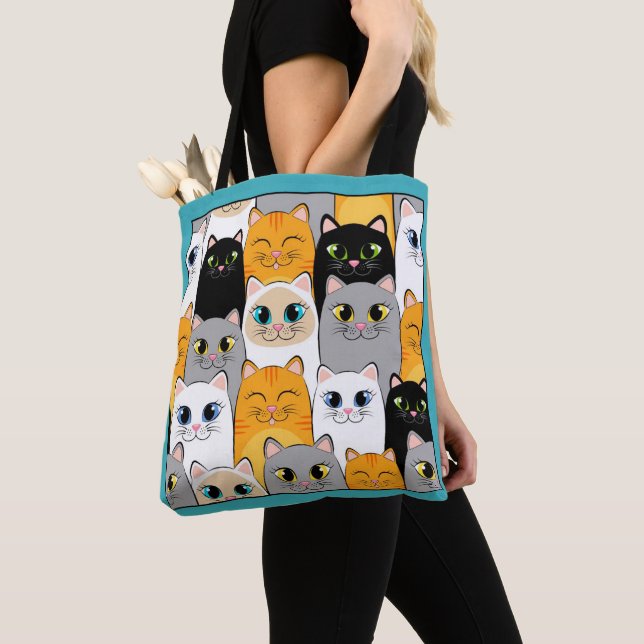 Happy Cats Tote Bag (Close Up)
