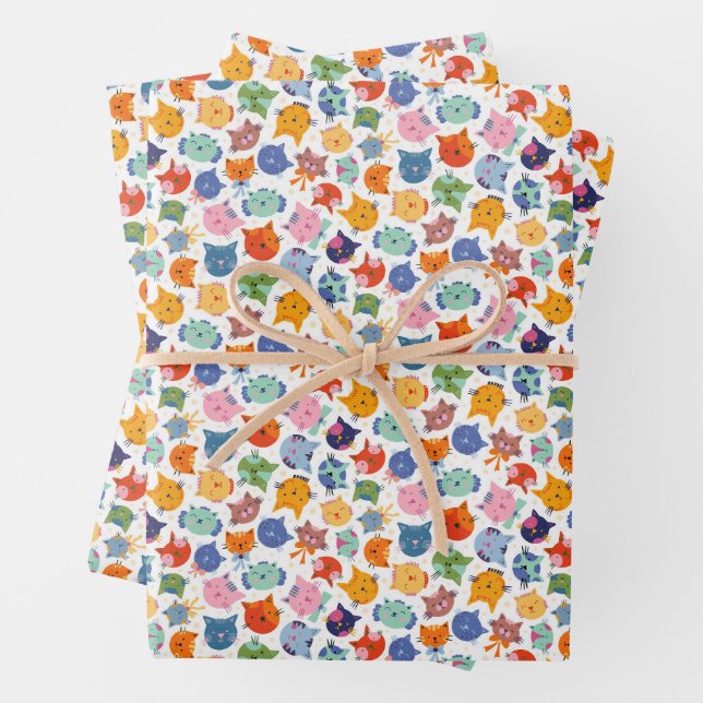 Happy cats wrapping paper (In situ)