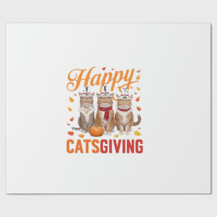 Happy Catsgiving Cats Halloween Thanksgiving Cat F Wrapping Paper