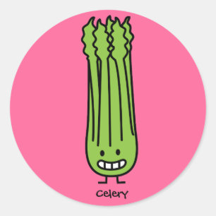 Happy Celery Stalk Bunch green fibre vegetable Classic Round Sticker