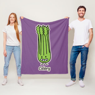 Happy Celery Stalk Bunch green fibre vegetable Fleece Blanket