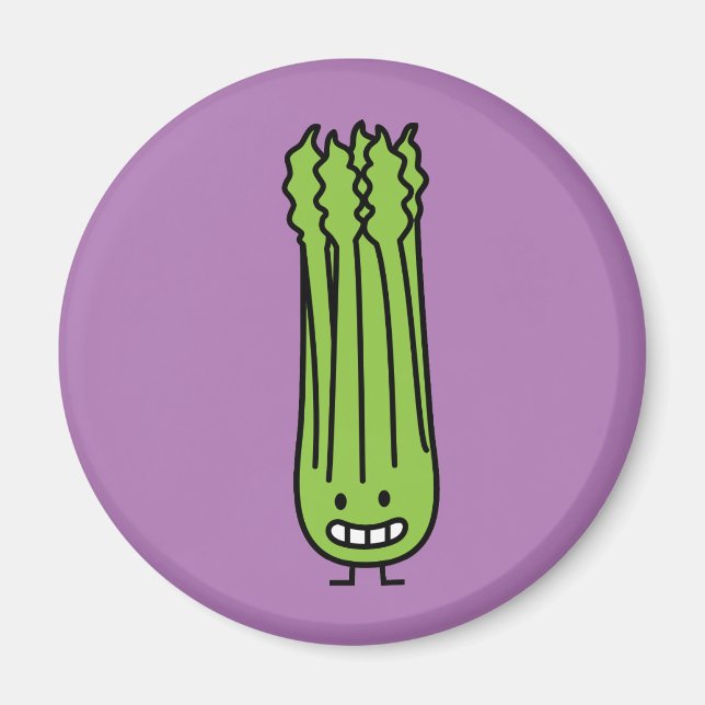 Happy Celery Stalk Bunch green fibre vegetable Magnet (Front)
