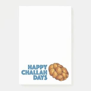 Happy Challah Days Hanukkah Chanukah Bread Loaf Post-it Notes