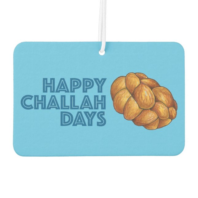 Happy Challah Days Hanukkah Chanukah Holiday Bread Car Air Freshener (Back)