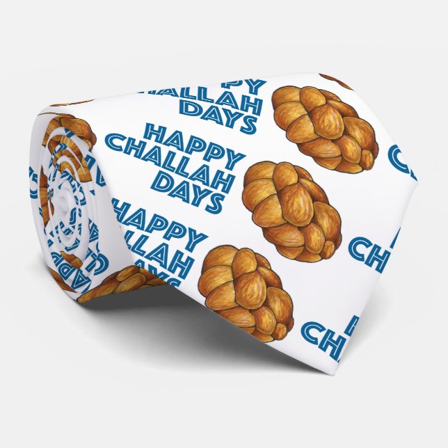 Happy Challah Days Hanukkah Chanukah Holiday Bread Tie (Rolled)