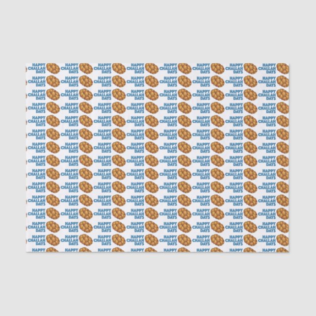 Happy Challah Days Hanukkah Chanukah Holiday Bread Tissue Paper (Front)