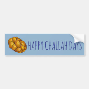 Happy Challah Days Hanukkah Chanukah Holiday Bumper Sticker