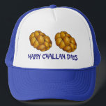 Happy Challah Days Hanukkah Chanukah Holiday Loaf Trucker Hat<br><div class="desc">Features an original marker illustration of a loaf of braided challah bread, with HAPPY CHALLAH DAYS in a fun font. Great for Hanukkah! This holiday illustration is also available on other products. Don't see what you're looking for? Need help with customisation? Contact Rebecca to have something designed just for you....</div>