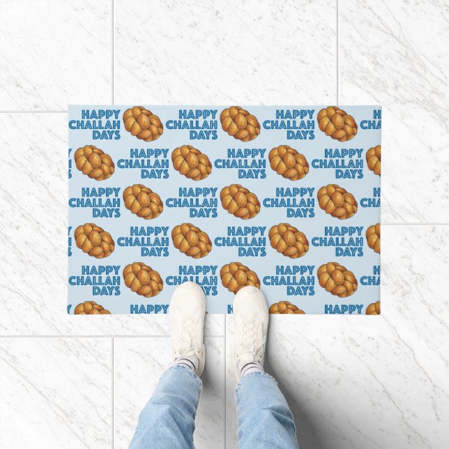 Happy Challah Days Hanukkah Chanukah Jewish Bread Doormat (Indoor)