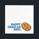Happy Challah Days Hanukkah Chanukah Jewish Bread Napkin<br><div class="desc">Napkin features an original marker illustration of a loaf of braided challah bread,  with HAPPY CHALLAH DAYS in a fun font. Perfect for Hanukkah holiday celebrations!

Don't see what you're looking for? Need help with customisation? Click "contact this designer" to have something created just for you!</div>