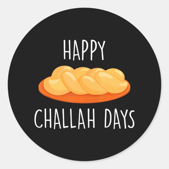 Happy Challah Days Hanukkah Classic Round Sticker (Front)