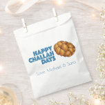 Happy Challah Days Holidays Hanukkah Chanukah Favour Bags<br><div class="desc">Favour bag design features an original marker illustration of a loaf of braided challah bread, with HAPPY CHALLAH DAYS in a blue font. Just personalise with your information. This design is also available on other products. Coordinating designs are also available. Don't see what you're looking for? Need help with customisation?...</div>