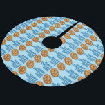 Happy Challah Days Jewish Holidays Hanukkah Brushed Polyester Tree Skirt<br><div class="desc">Holiday tree skirt features an original marker illustration of a delicious loaf of challah bread, with HAPPY CHALLAH DAYS in a fun font, printed on a blue background. Ideal for holiday decorating! This design is also available on other products. Don't see what you're looking for? Need help with customisation? Contact...</div>