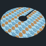 Happy Challah Days Jewish Holidays Hanukkah Brushed Polyester Tree Skirt<br><div class="desc">Holiday tree skirt features an original marker illustration of a delicious loaf of challah bread, with HAPPY CHALLAH DAYS in a fun font, printed on a blue background. Ideal for holiday decorating! This design is also available on other products. Don't see what you're looking for? Need help with customisation? Contact...</div>