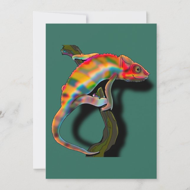 Happy Chameleon Invitation (Front)