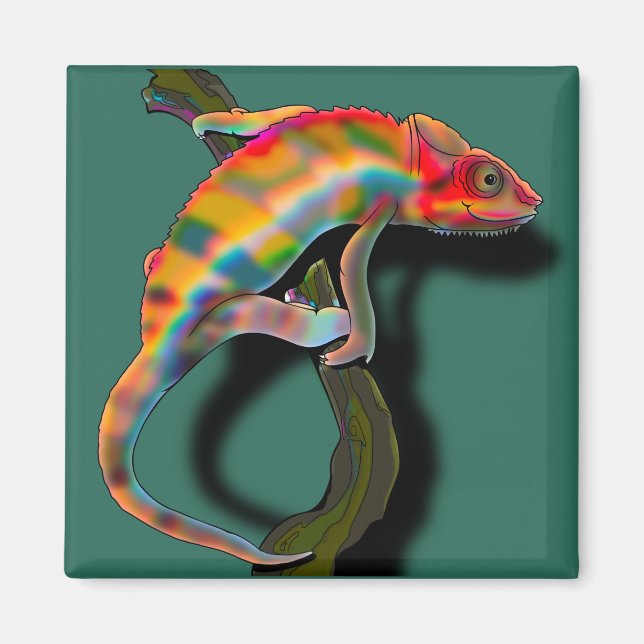 Happy Chameleon Magnet (Front)