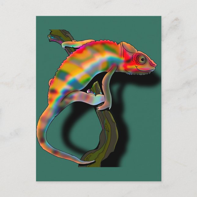 Happy Chameleon Postcard (Front)