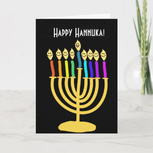 Happy Channukah Menora / Chanukia Holiday Card