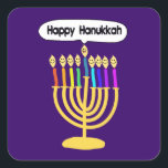 Happy Channukah Menora / Chanukia Square Sticker<br><div class="desc">hanuka, hannuka, hannukah, hanukah, hannukkah, hanukkah, chanuka, channuka, channukah, chanukah, channukkah, chanukkah chanukia, chanukkia, hanukia, hanukkia, menora, mennora, menorra holiday, holidays, jewish, judaism, "happy hanukkah", happy face", candelabra, happy, channukah, hannuka, hanukkah, hanuka, chanuka, chanukkah, chanukah, channuka, "happy channukah", sameach, chag sameach, menora, menorah, hanukia, chanukia, jewish, judaism, judaica, candles, candle,...</div>