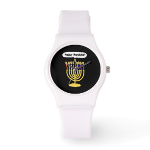 Happy Channukah Menora / Chanukia Watch