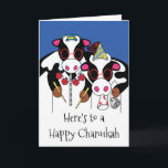 "Happy Chanukah and Happy Moo Year" Greeting Card<br><div class="desc">"Here's to a Happy Chanukah and a Happy Moo Year" Greeting Card with Envelope. To personalise this card simply delete text inside and out and add your own words. Choose your favourite font style, colour, size, and wording. Thanks for stopping and shopping by. Much appreciated!!! Happy Chanukah and a Happy...</div>