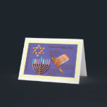 Happy Chanukah - Chanukah Blessings Holiday Card<br><div class="desc">Chanukah prayers,  scroll,  menorah,  candles,  Star of David with greeting text "Happy Chanukah"</div>