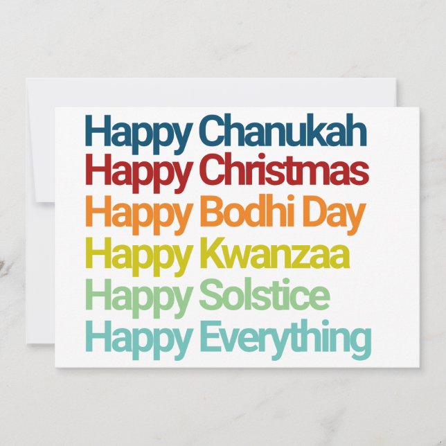 Happy Chanukah Christmas Holiday Everything Invitation (Front)