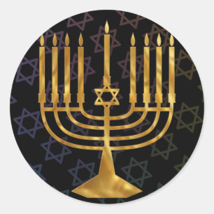 Happy chanukah classic round sticker