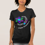 Happy Chanukah Dark T-Shirt<br><div class="desc">A Happy Chanukah to all with this Jewish star and  dreidel.</div>