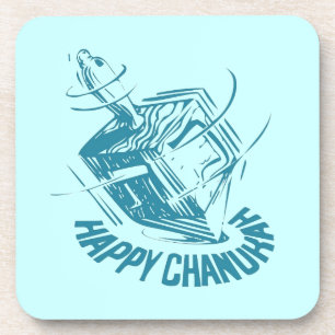 Happy Chanukah Dreidel Coaster