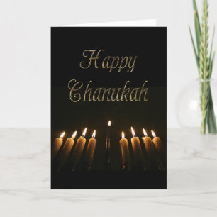 Happy Chanukah Hanukkah Menorah Lights Candles Holiday Card