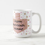 Happy Chanukah/Hanukkah PINK/Brown Star Mug<br><div class="desc">Happy Chanukah/Hanukkah Pink/Brown, Star Mug. Star studded mug for Chanukah/Hanukkah gift giving. Delete "Happy Hanukkah, Mummy! Much love, Amy, Jason, Sammy and Julia" and replace with your words. Customise by using your favourite font style, size, colour and wording to personalise mug! Enjoy and Happy Chanukah/Hanukkah! Thanks for stopping and shopping...</div>