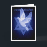 Happy  Chanukah Holiday Card<br><div class="desc">The Star of David with a dove . In a blue tone on a black background..</div>