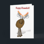 Happy Chanukah! Holiday Card<br><div class="desc">Inside text: Wishing you a moosed Happy Hanukkah and many MenORah!</div>