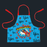 Happy Chanukah Judah Hero Apron<br><div class="desc">Happy Chanukah Judah Maccabee Super Hero apon. Personalise by deleting text and adding your own. Use your favourite font style, colour, and size. Be sure to choose size and strap colour. All design elements can be transferred to other Zazzle products and edited. Happy Hanukkah! Thanks for stopping by. Much appreciated!...</div>