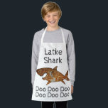 Happy Chanukah Latke Shark Apron<br><div class="desc">Happy Chanukah Latke Shark apon. Personalise by deleting text and adding your own. Use your favourite font style, colour, and size. Be sure to choose size and strap colour. All design elements can be transferred to other Zazzle products and edited. Happy Hanukkah! Thanks for stopping by. Much appreciated! Size: All-Over...</div>