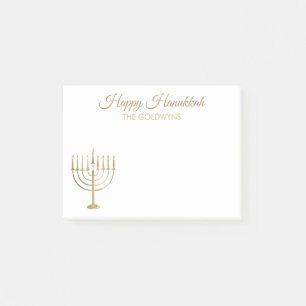 Happy Chanukah Menorah Holiday 4x3 Post-it Notes