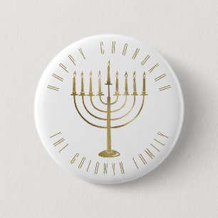Happy Chanukah Menorah Holiday 6 Cm Round Badge