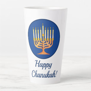Happy Chanukah! Menorah Latte Mug