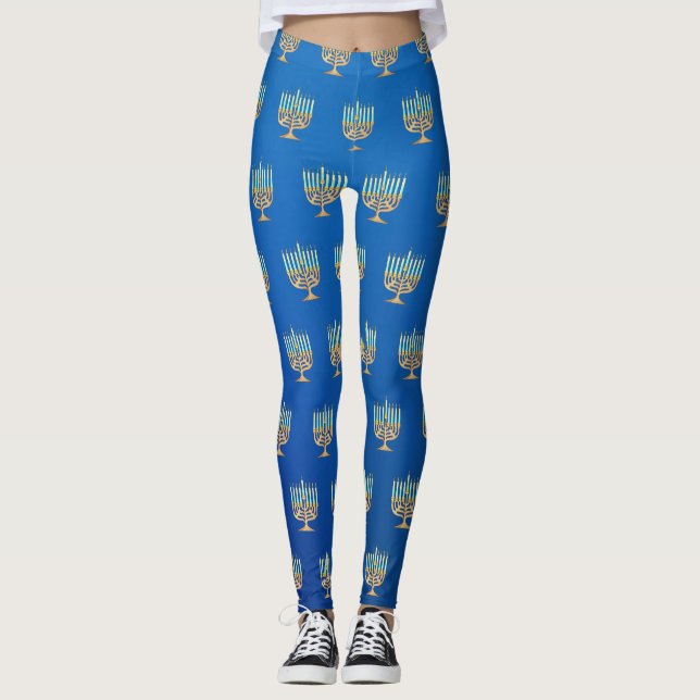 Happy Chanukah! Menorah Leggings (Front)
