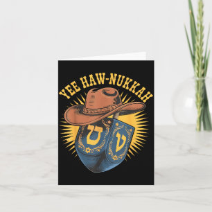Happy Chanukah Menorah Yee Haw-nukkah Funny Cowboy Card