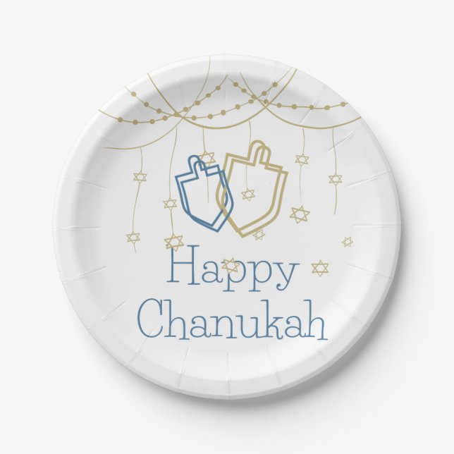 Happy Chanukah Paper Plates (Front)