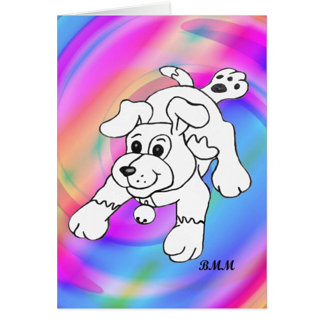 Happy Charcoal Pencil Dog Lineart Drawing (Front)